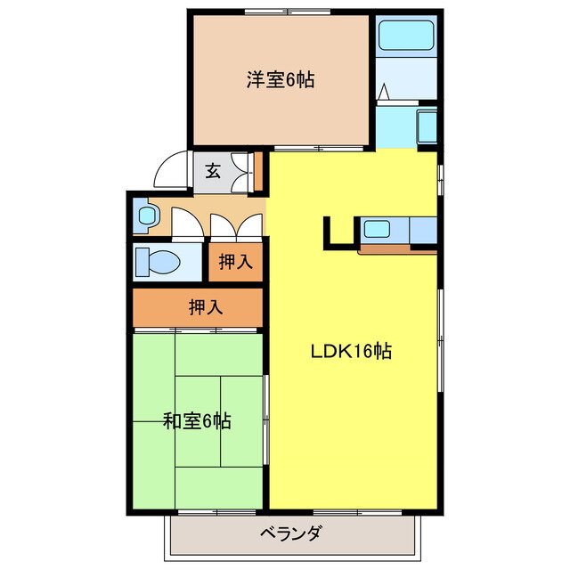 カーサクオーレ 1階 2LDK 賃貸物件詳細