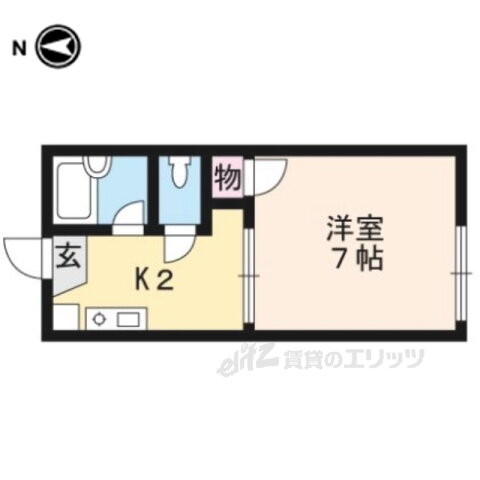 第二船岡山荘 1階 1K 賃貸物件詳細