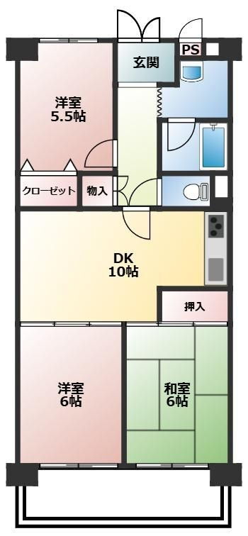兵庫県明石市北朝霧丘１ 大蔵谷駅 3DK マンション 賃貸物件詳細