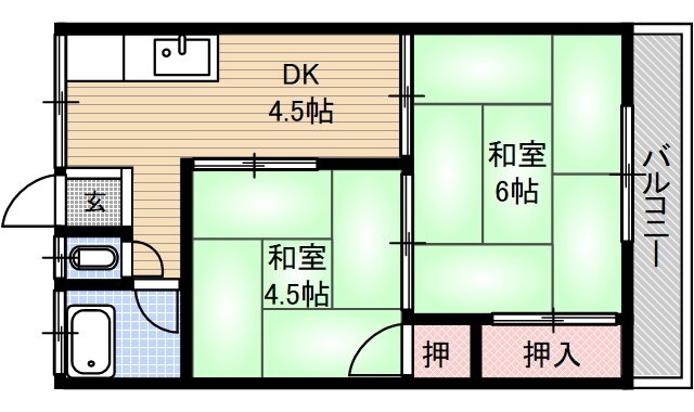 大阪府茨木市沢良宜西２ 沢良宜駅 2K アパート 賃貸物件詳細