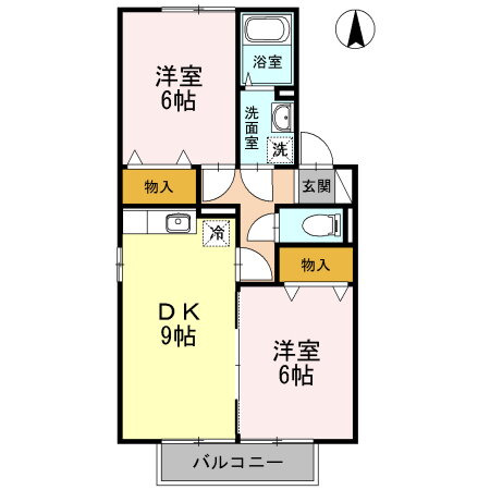 グランパルク　Ｂ棟 2階 2DK 賃貸物件詳細