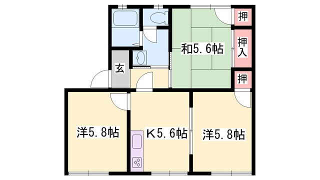 兵庫県姫路市北平野南の町 野里駅 3K アパート 賃貸物件詳細