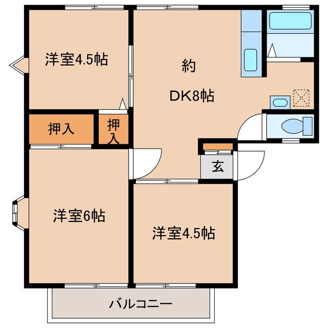 茨城県つくば市観音台１ みどりの駅 3DK アパート 賃貸物件詳細