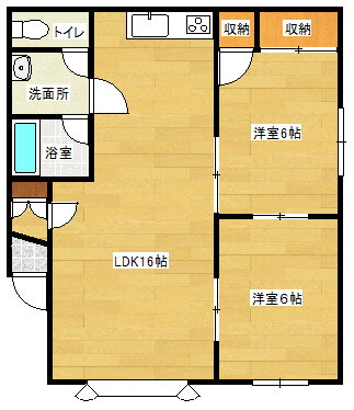 ドミール３３ 2階 2LDK 賃貸物件詳細