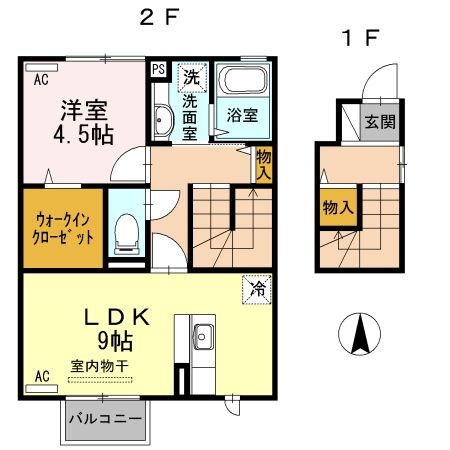 山口県下関市熊野町２ 1LDK アパート 賃貸物件詳細