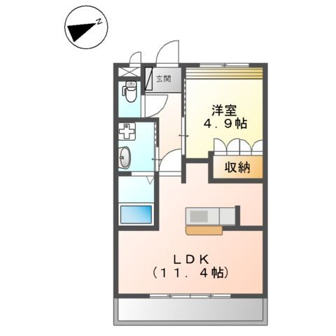 シャン　グリシーヌ 1階 1LDK 賃貸物件詳細