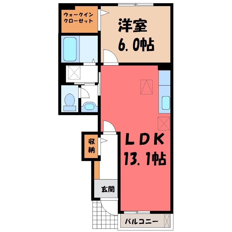 群馬県太田市大原町 阿左美駅 1LDK アパート 賃貸物件詳細