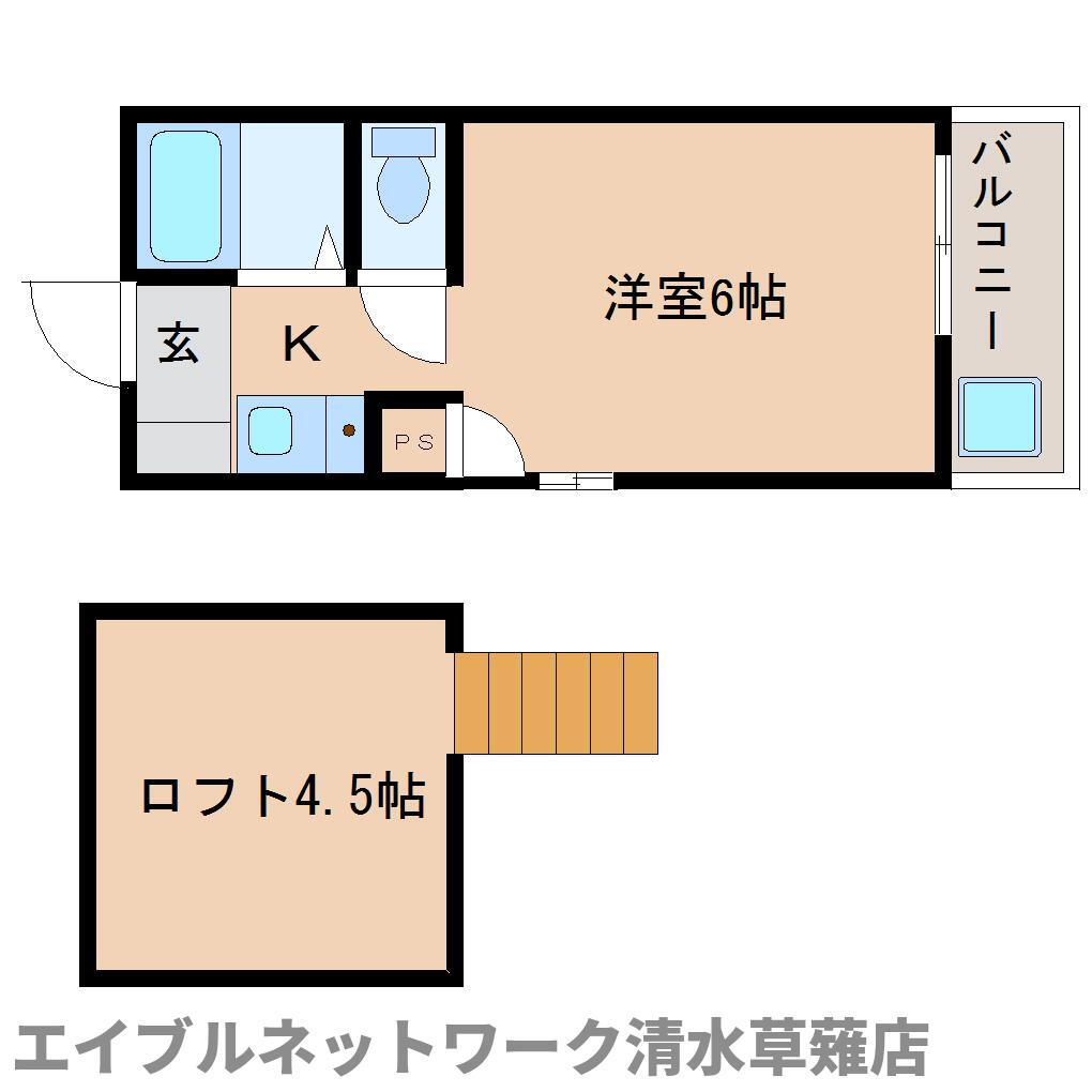 静岡県静岡市清水区七ツ新屋１ 御門台駅 1K アパート 賃貸物件詳細