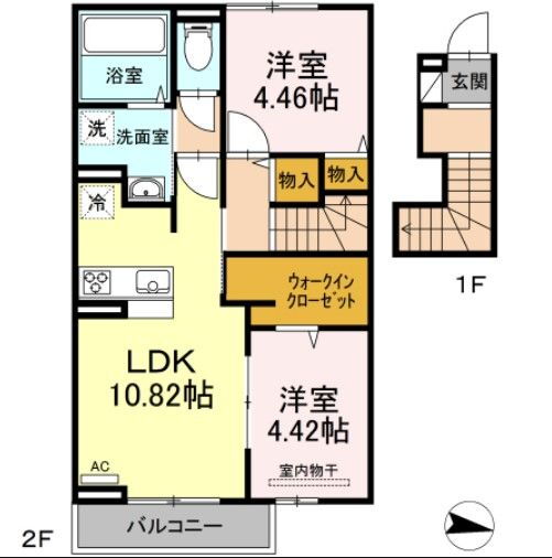 ソレイユ三原台Ｂ 2階 2LDK 賃貸物件詳細