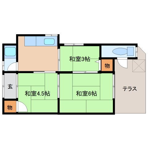 奈良県大和郡山市馬司町 筒井駅 3K アパート 賃貸物件詳細