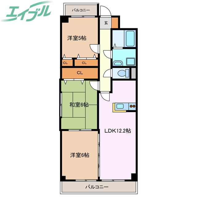 三重県四日市市九の城町 近鉄四日市駅 3LDK マンション 賃貸物件詳細