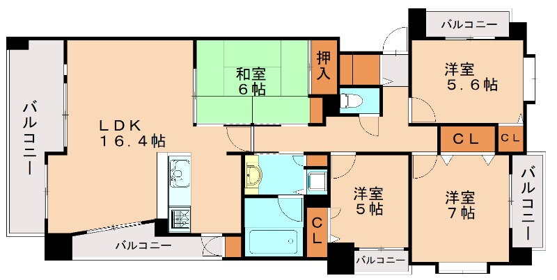 ロフティ福間中央ＩＩ 5階 4LDK 賃貸物件詳細
