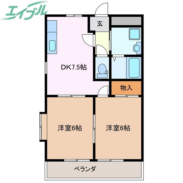 三重県四日市市伊倉３ 中川原駅 2DK マンション 賃貸物件詳細