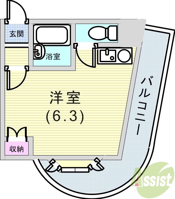 ヒルズ六甲 4階 ワンルーム 賃貸物件詳細