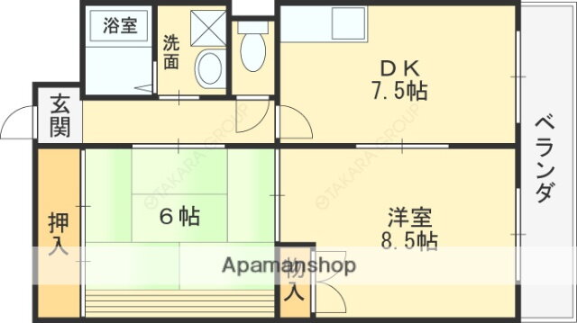 大阪府八尾市西山本町１ 河内山本駅 2DK マンション 賃貸物件詳細