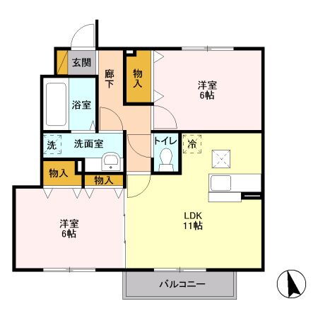 茨城県結城市川木谷２ 結城駅 2LDK アパート 賃貸物件詳細
