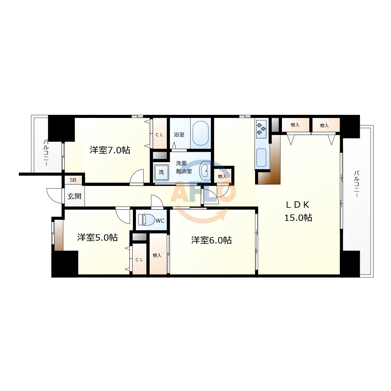 大阪府大阪市東住吉区杭全２ 東部市場前駅 3LDK マンション 賃貸物件詳細
