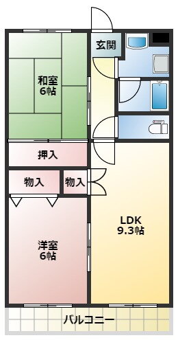 シャルマン枝川 2階 2DK 賃貸物件詳細
