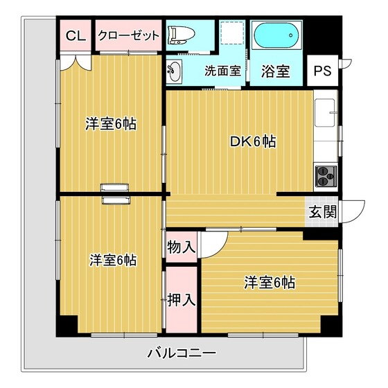 福島県郡山市方八町２ 郡山駅 3DK マンション 賃貸物件詳細