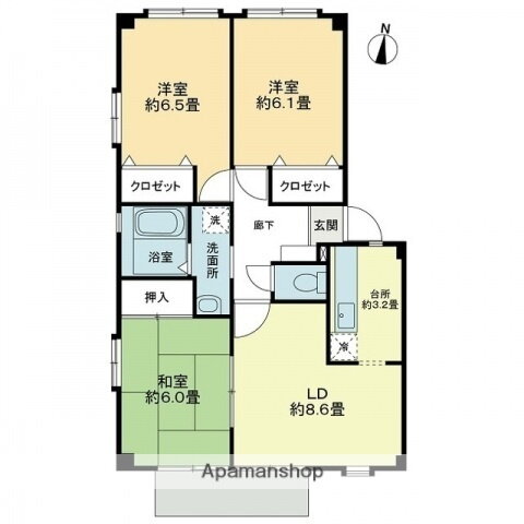 愛媛県松山市北井門５ 3LDK アパート 賃貸物件詳細
