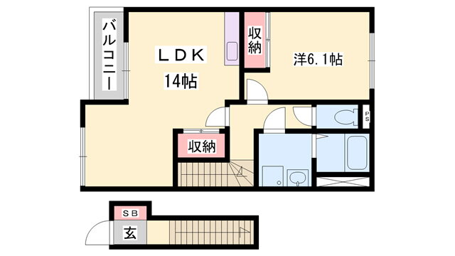 兵庫県姫路市広畑区西蒲田 姫路駅 1LDK アパート 賃貸物件詳細