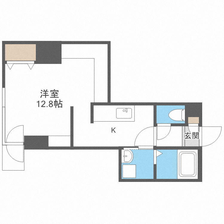 北海道札幌市北区北二十二条西４ 北２４条駅 1K マンション 賃貸物件詳細