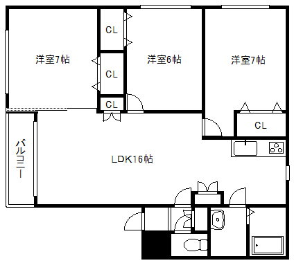 サウス１７ＩＩ 4階 3LDK 賃貸物件詳細