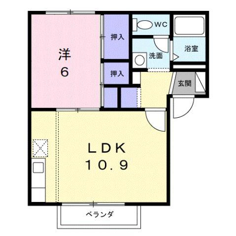 ファミールパークスＡ 2階 1LDK 賃貸物件詳細