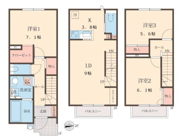 六実４丁目戸建 3LDK 賃貸物件詳細