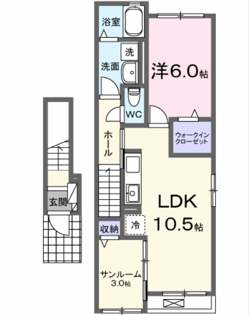 宮崎県宮崎市新別府町麓 宮崎駅 1LDK アパート 賃貸物件詳細