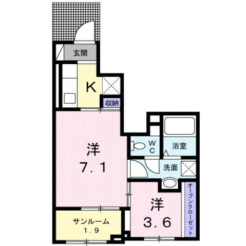 群馬県高崎市下之城町 倉賀野駅 2K アパート 賃貸物件詳細