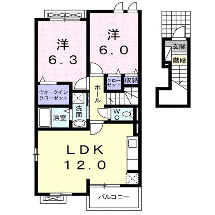 広島県福山市箕島町 福山駅 2LDK アパート 賃貸物件詳細