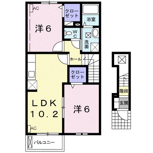 セレッソフローラーリアＣ 2階 2LDK 賃貸物件詳細