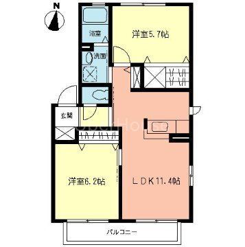 神奈川県大和市下鶴間 つきみ野駅 2LDK アパート 賃貸物件詳細