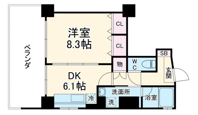 ハーモニアス西大路 4階 1DK 賃貸物件詳細