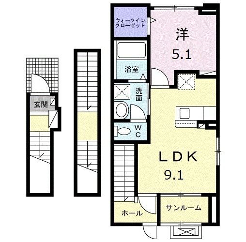 富山県高岡市東上関 高岡駅 1LDK アパート 賃貸物件詳細