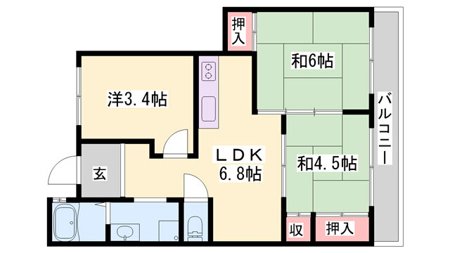 兵庫県加古川市別府町朝日町 別府駅 3LDK マンション 賃貸物件詳細