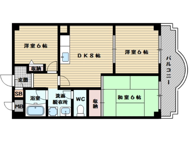 大阪府大阪市東淀川区豊新３ 上新庄駅 3DK マンション 賃貸物件詳細