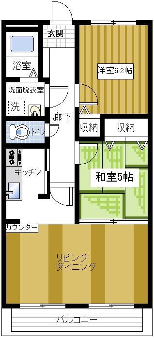 ユアシーキャッスル 2階 2LDK 賃貸物件詳細