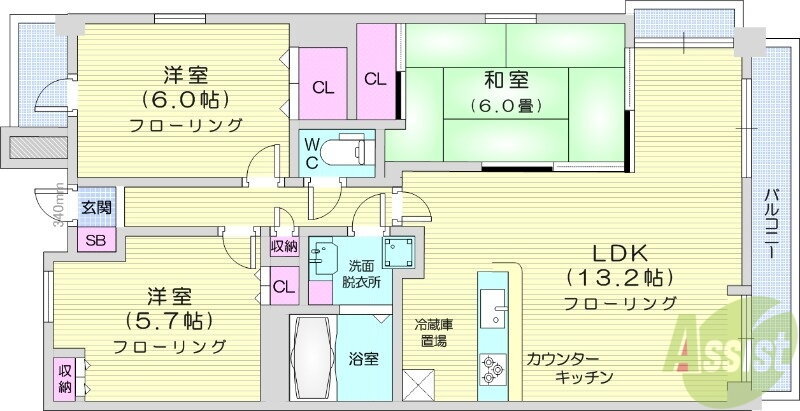 宮城県仙台市青葉区木町通２ 北四番丁駅 3LDK マンション 賃貸物件詳細