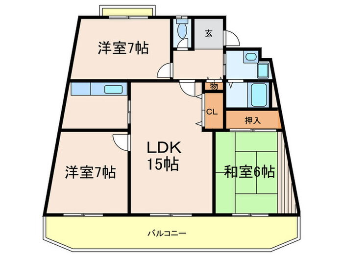 箕面リビエ－ルハイツ２ｎｄ 2階 3LDK 賃貸物件詳細
