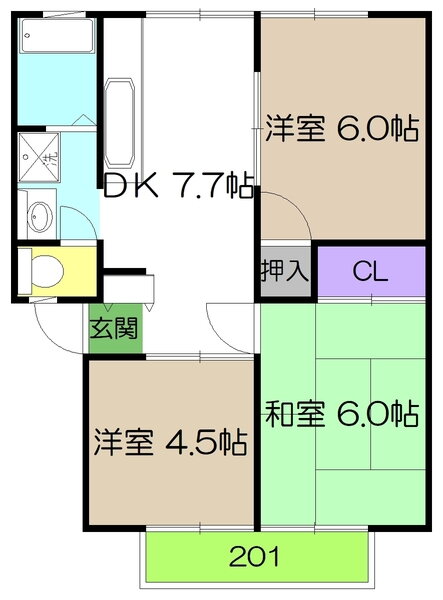 高知県高知市高見町 3DK アパート 賃貸物件詳細