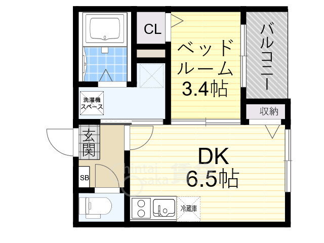 リバーサイド碧 3階 1DK 賃貸物件詳細