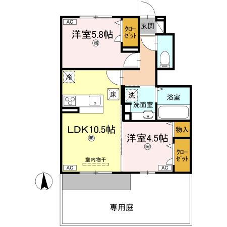 香川県高松市上天神町 伏石駅 2LDK アパート 賃貸物件詳細