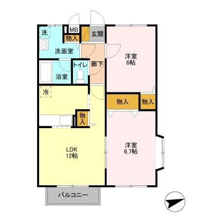 千葉県八千代市八千代台北１０ 八千代台駅 2LDK アパート 賃貸物件詳細