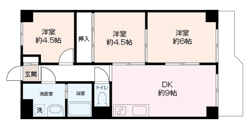 神奈川県横須賀市舟倉１ 京急久里浜駅 3DK マンション 賃貸物件詳細