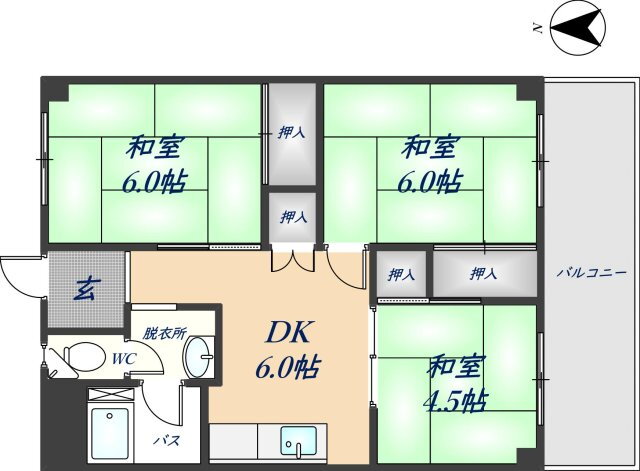 大阪府八尾市桜ヶ丘１ 近鉄八尾駅 3DK マンション 賃貸物件詳細