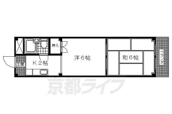 京都府京都市南区唐橋大宮尻町 西大路駅 2K マンション 賃貸物件詳細