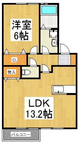ペニーレーンＢ 2階 1LDK 賃貸物件詳細