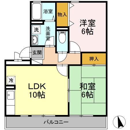 グローリー中村 1階 2LDK 賃貸物件詳細